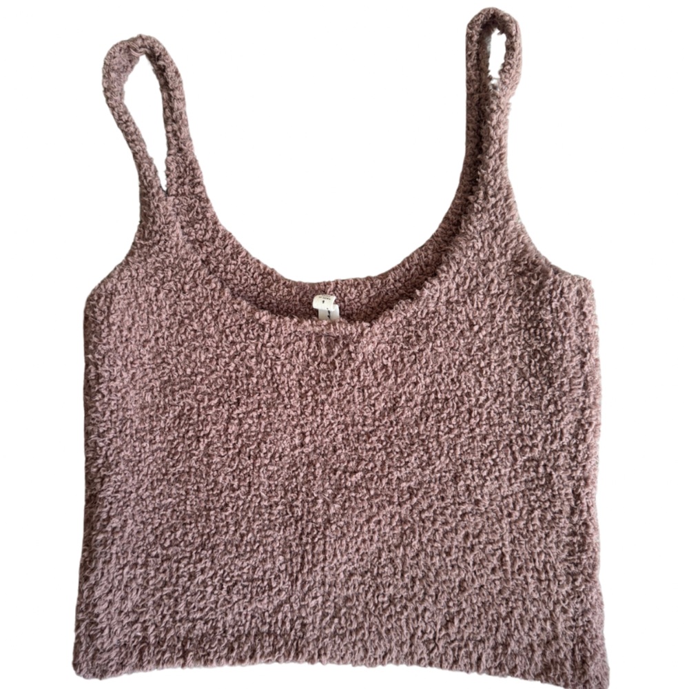 NEW PACSUN FUZZY CROP TOP LA HEARTS